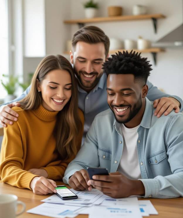 Diverse group of students learning together